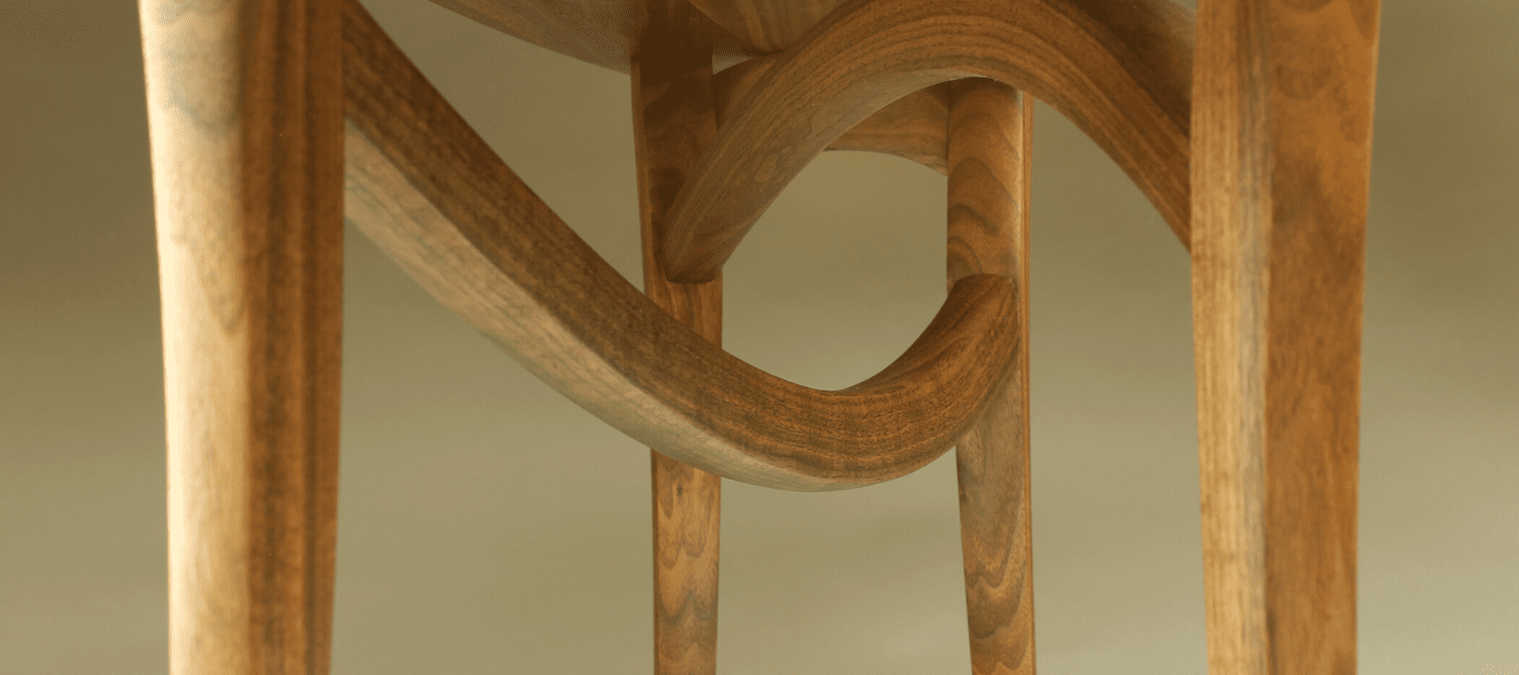 Curved Wooden Legs of Handmade Chair