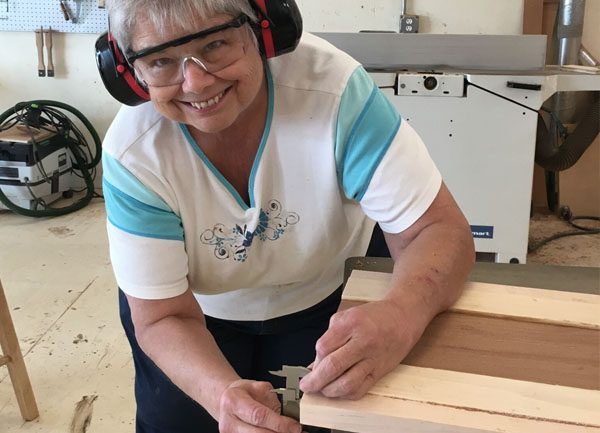 Student School of woodwork students, learn to make cutting board, classes for all ages, 50+ classes