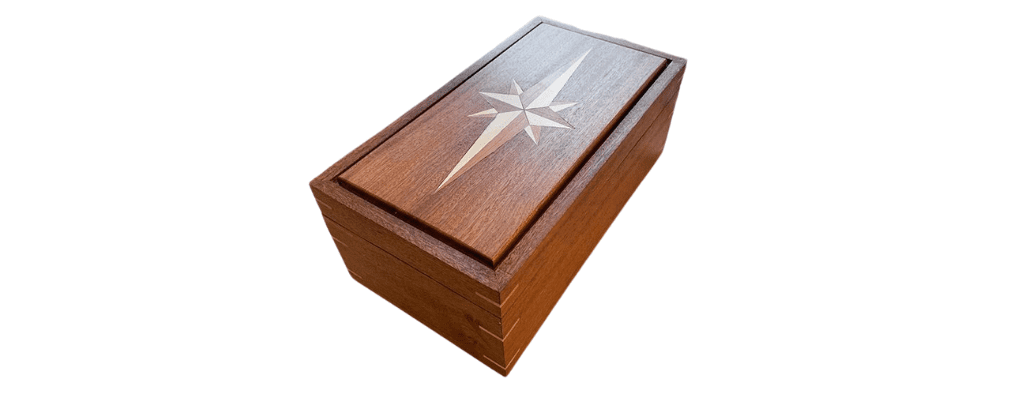 Box Made with Marquetry Woodworking Technique